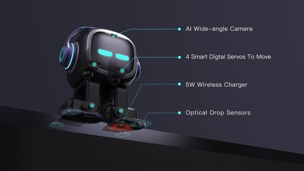 EMO Go Home Robot, AI Desktop Pet with Charging Dock, Living.AI – Robot Shop